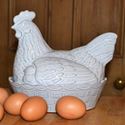Picture of Chicken Egg Holder - Translucent White Glazed