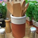 Picture of Utensil Pot - Round With Mushroom Glaze