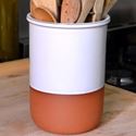 Picture of Utensil Pot - Terracotta & White Glaze