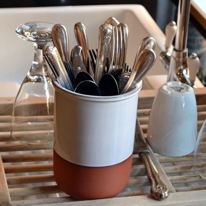 Picture of Cutlery Drainer - Terracotta with White Glaze