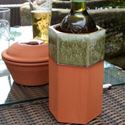Picture of Hexagonal Terracotta Wine Cooler - Apple Green Glaze