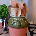 Picture of Utensil Jar - Panella With Apple Green Glaze