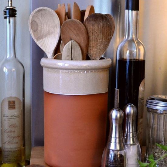 Picture of Utensil Pot - Round With Mushroom Glaze