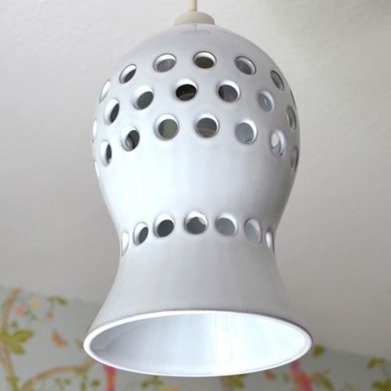 Picture of Pierced Ceiling Pendant Shade - Rustic White Glaze