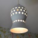 Picture of Pierced Ceiling Pendant Shade - Rustic White Glaze
