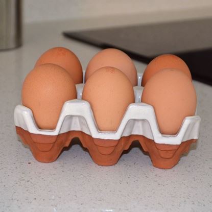 Picture of Ceramic Egg Holder (6) Cream Glazed