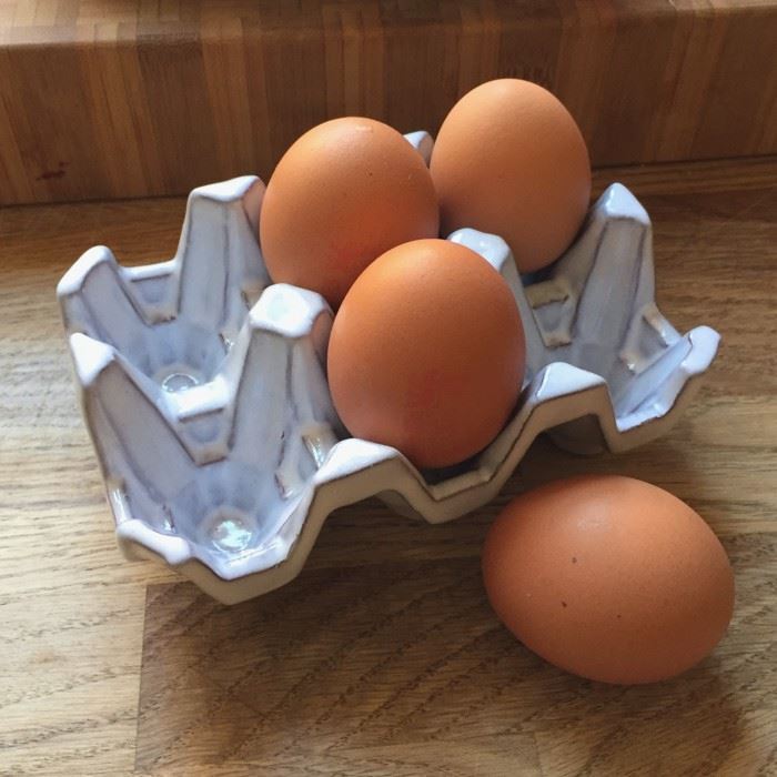 Egg Holder (6) Translucent White Full Glaze | Weston Mill Pottery UK