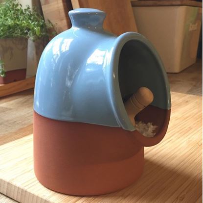 Picture of Salt Pig with Pale Blue Glaze