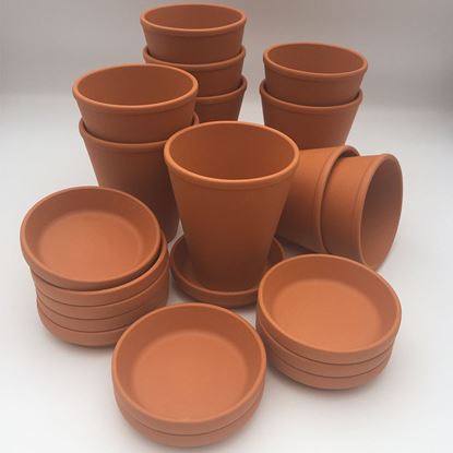 Picture of Long Tom Pots With Saucers (9cm diameter) [LT9/S9] 