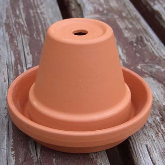 Picture of Mini Plant Pot Ashtray - 8cm pot dia - 11cm unglazed saucer