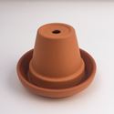 Picture of Mini Plant Pot Ashtray - 8cm pot dia - 11cm unglazed saucer